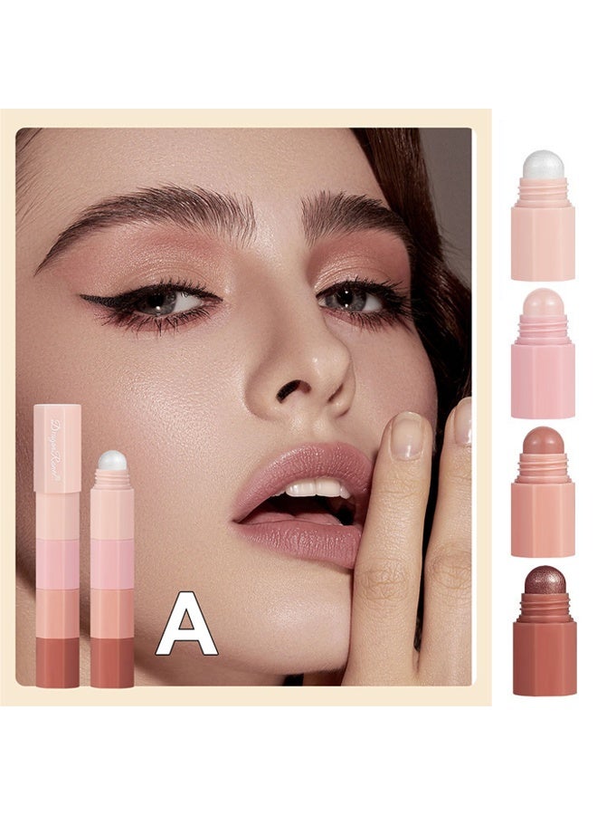 راني دراجون قلم ظل العيون متعدد الاستخدامات - 4 ألوان وظلال القلم وأحمر الخدود 4 في 1 ، قلم ظل عيون طويل الأمد، مناسب للبشرة، غير طيني، طويل الأمد، مقاوم للحرارة / خالي من التجارب على الحيوانات (#A) وردي عاري - Image 2